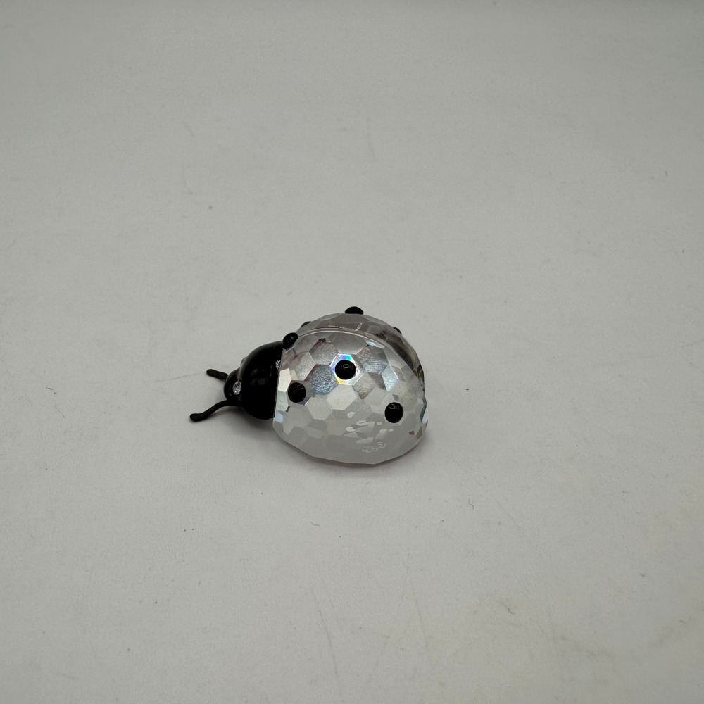 Swarovski Crystal Ladybug Figurine Small Clear Black Retired 190858 Excellent - Picture 2 of 7